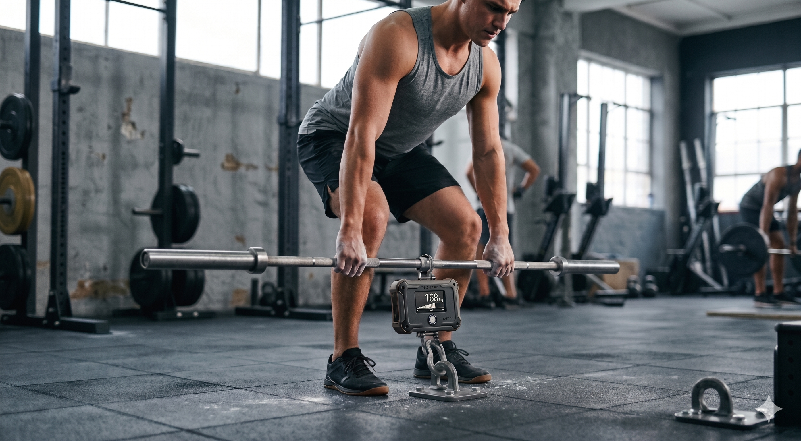 Athlete pulling against the Apex device anchored to the floor